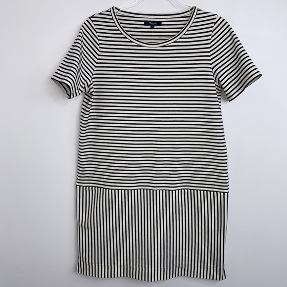 Madewell Stripe Dockside Shift T-Shirt Dress Women’s Sz Small Navy White NWT - Picture 1 of 9